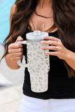 Leopard Print 40OZ Stainless Steel Portable Cup with Handle