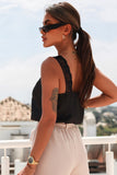 Lace Patchwork V Neck Tank Top