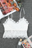 Haut court bralette en dentelle blanche