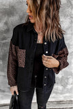 Contrast Leopard Denim Jacket