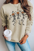 Skeleton Pumpkin Graphic Print Pullover Sweatshirt