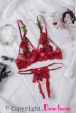 Flowers Bow Triangle Bra & Thong  Set