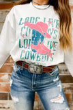 Sweat-shirt graphique blanc LONG LIVE COWBOY WILD WEST