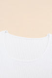 Ribbed Square Neck Short Sleeve Top