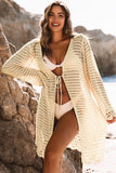 Long Sleeve Fishnet Knitted Beach Cover up