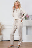 Plus Size Long Sleeve Henley Top Drawstring Pants Outfit