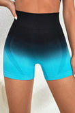 Ombre High Waist Tummy Control Fitness Shorts