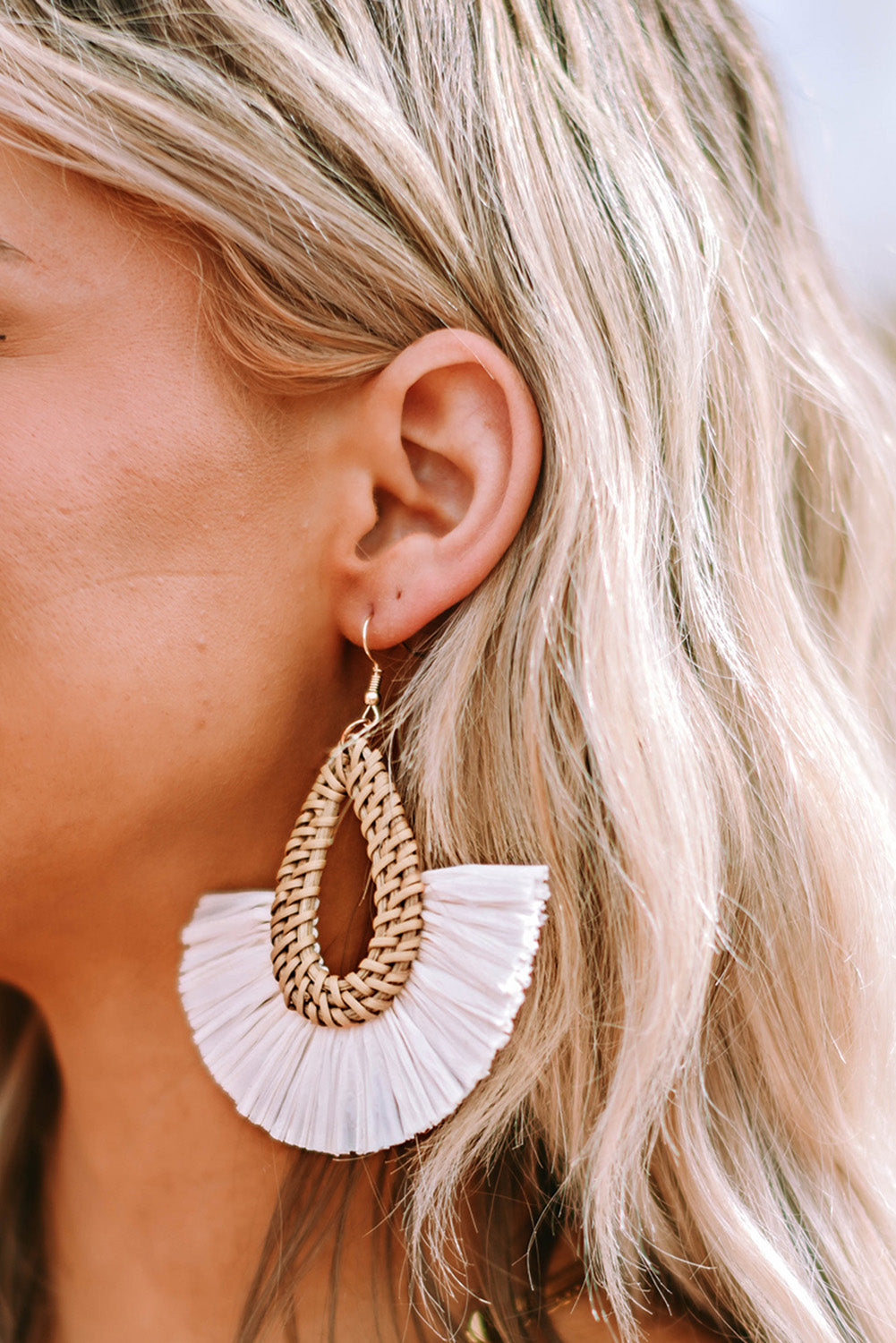 Bohemian Semi-circle Woven Drop Earrings