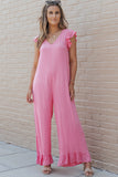 Ruffled Wide Leg Jumpsuit