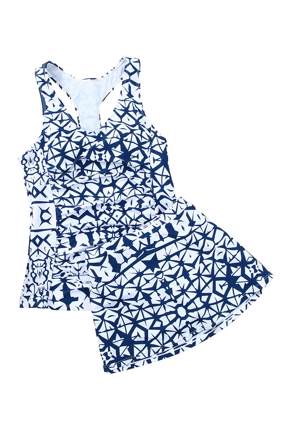 Tie Dye Print Swindress with Panty Tankini