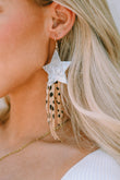 Fuzzy Leopard Shooting Star Earrings