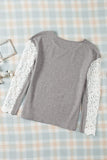 Lace Splicing Long Sleeve Top