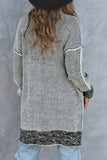 Gray Textured Knit Pocketed Duster Cardigan