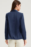 Pocketed Single Button Lapel Neck Blazer