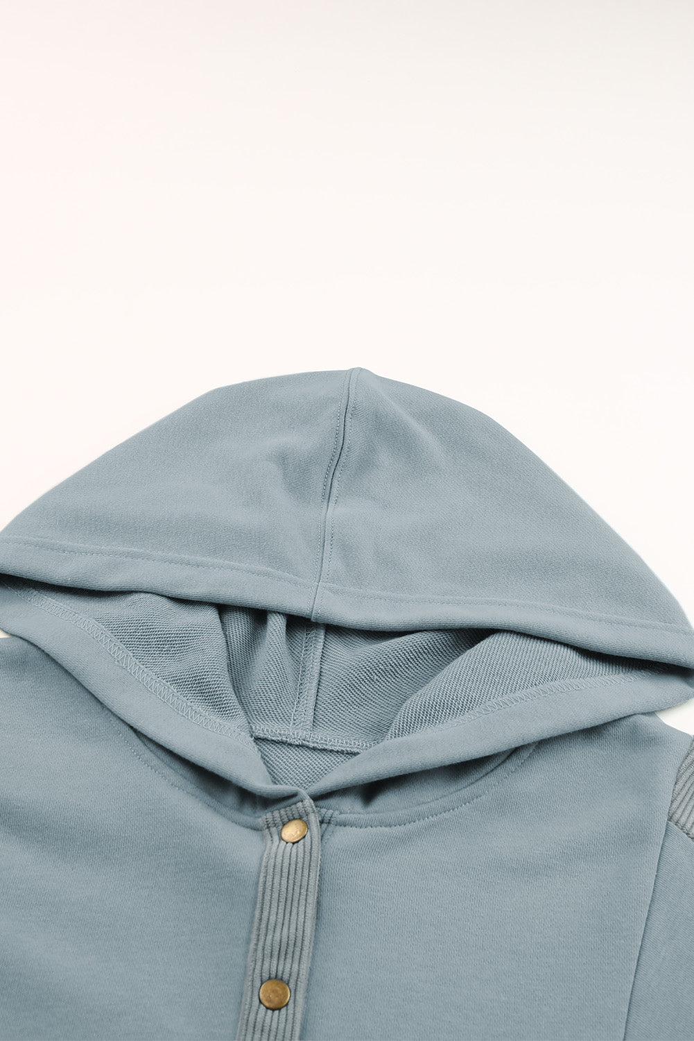 Patchwork Side Pockets Oversized Henley Hoodie