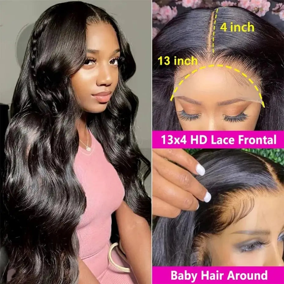 360 Full Lace Wigs Transparent 13X4 Lace Frontal Wig Ponytail Body Wave Transparent Lace Front Wig Brazilian 4x4 Lace Closure