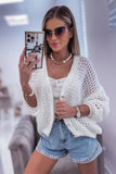 Hollowed Knit Dolman Sleeve Sweater Cardigan