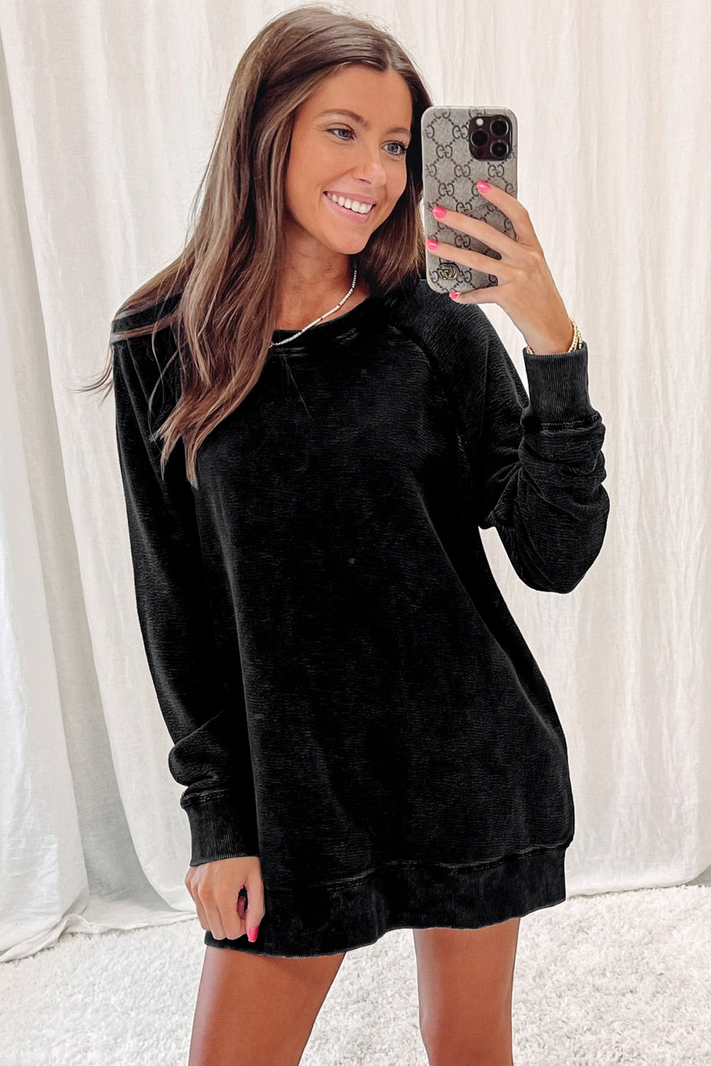 Mineral Wash Oversized Pullover Sweatshirt