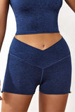 Short de yoga bleu Athletic Gym pour soulever les fesses