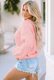 V-Neck Long Sleeve Cable Knit Sweater