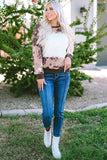 Bleached Tie Dye Leopard Print Long Sleeve Top