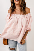 Puff Sleeve Eyelet Babydoll Blouse