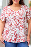 Plus Size V Neck Short Sleeve Shift Top