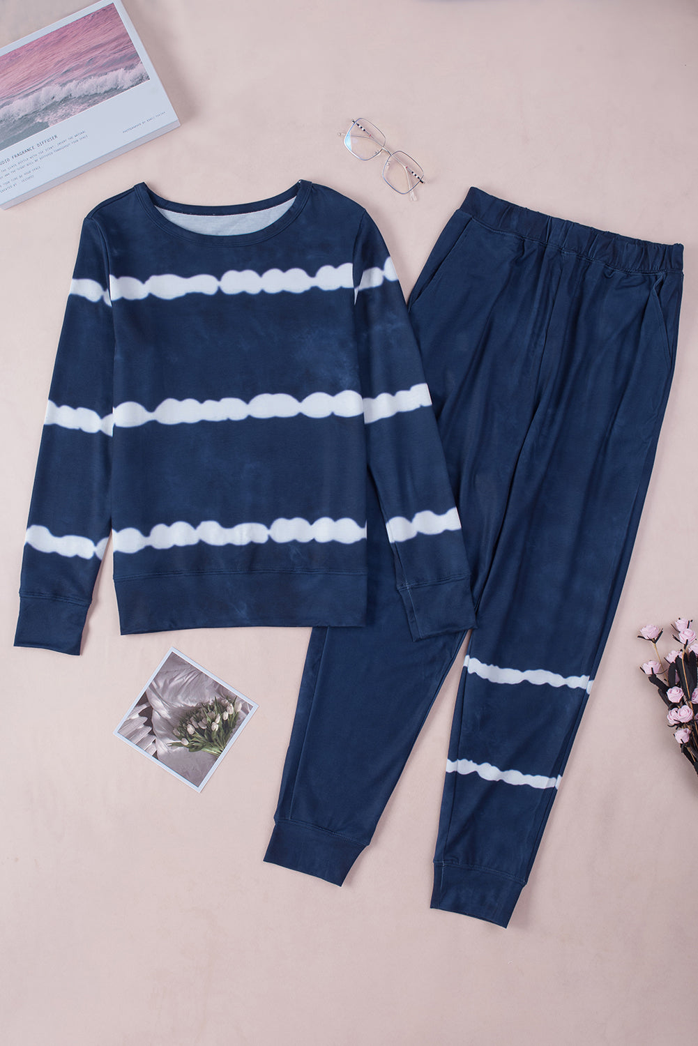 Stripes Long Sleeves and Joggers Lounge Set