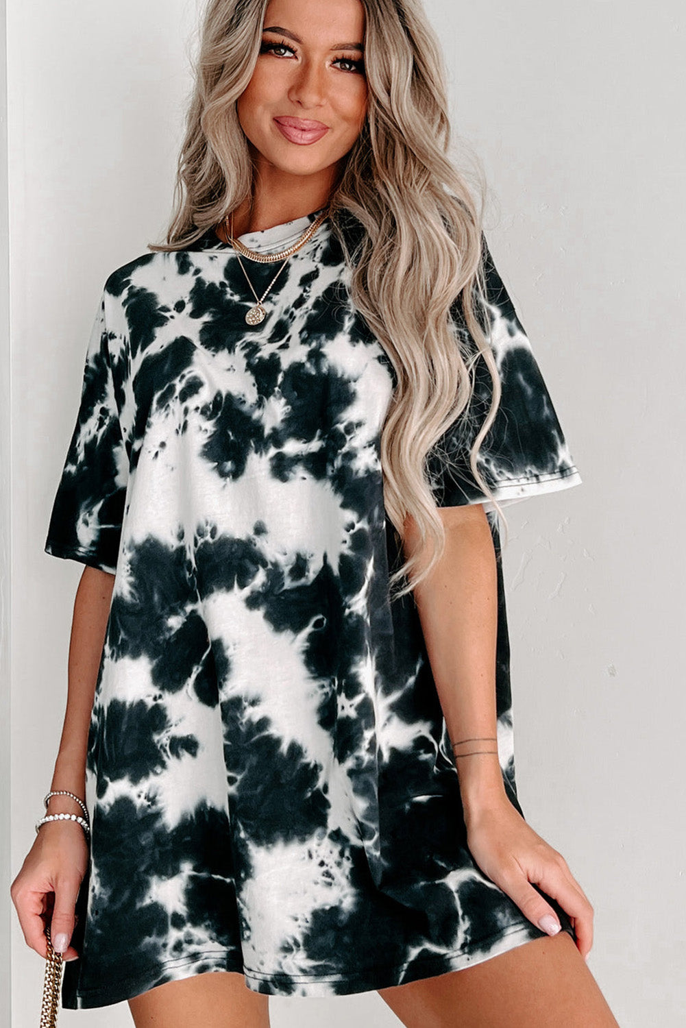 Tie-dye Round Neck Short Sleeve Top