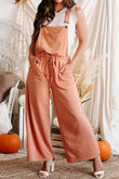 Pocketed Drawstring Wide Leg Overalls