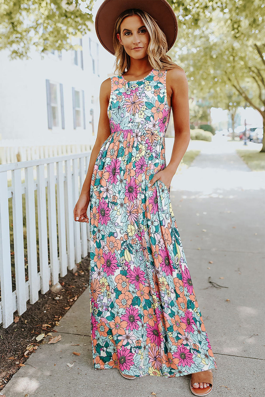 Floral Print Sleeveless Tank Top