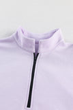 Sweat-shirt violet surdimensionné à fermeture éclair 1/4