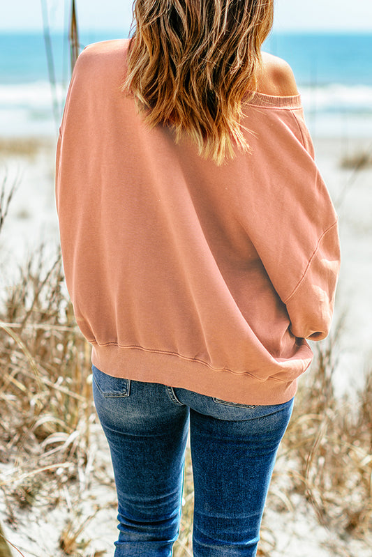 Sweat-shirt à épaules tombantes et poche kangourou