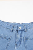 Vintage Casual Pocket Flared Jeans