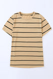 Round Neck Striped Print T-shirt