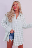 Mix Checked Patchwork Long Sleeve Shirt