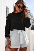 Cold Shoulder Bishop Sleeve Blouse