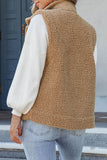 Plus Size Pocketed Sherpa Vest