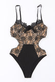 Body noir sans manches en dentelle florale au crochet dos nu 