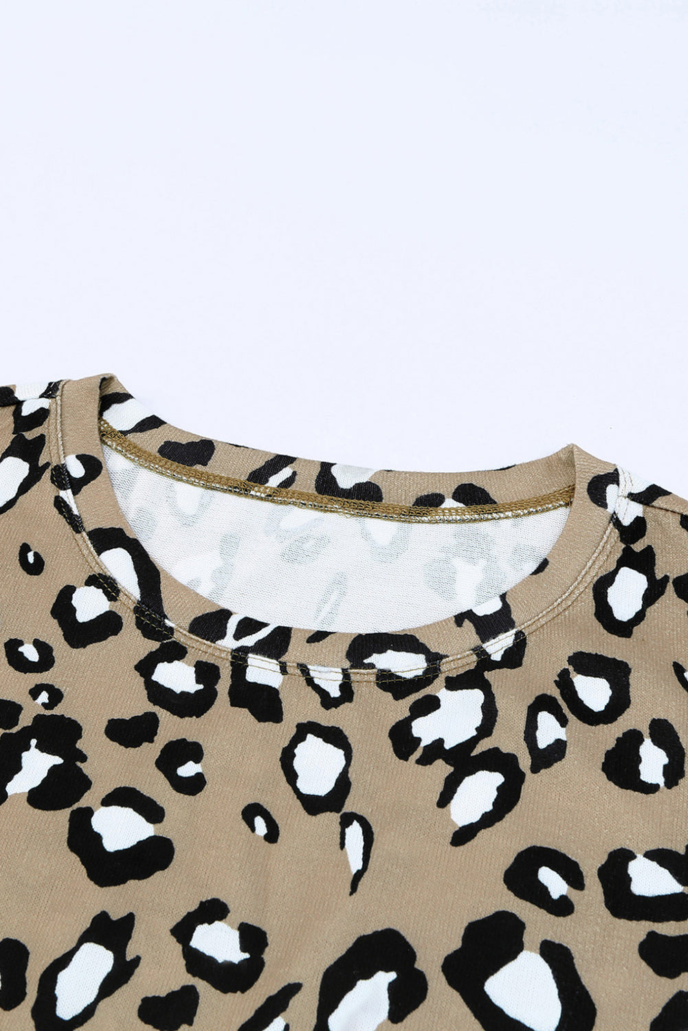 Leopard Print Crew Neck Tank Top