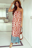 Boho Geometric Print Sleeveless Maxi Dress