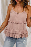 Tiered Ruffled Spaghetti Straps Tank Top