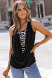 Leopard Ruched Fake Two-piece Tank