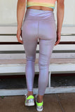 Leggings taille haute violet brillant