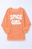 Corded SPICY GIRL Graphic Sweatshirt