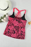 Floral Printed Blouson Tankini Top