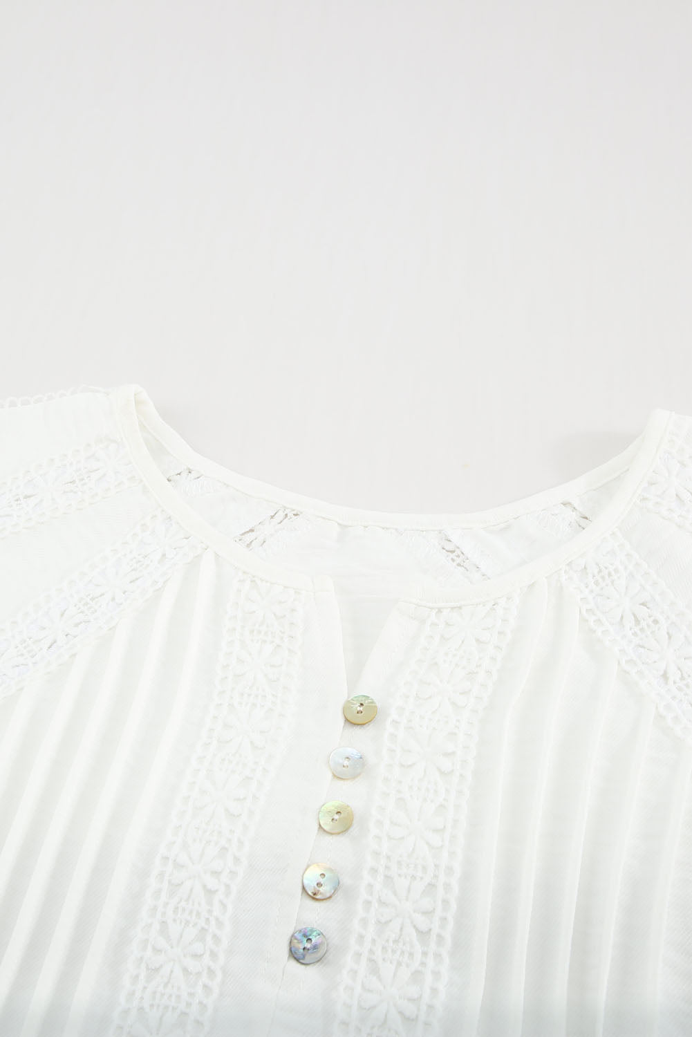 Crochet Eyelet Short Sleeves Top