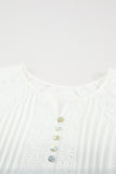 Crochet Eyelet Short Sleeves Top