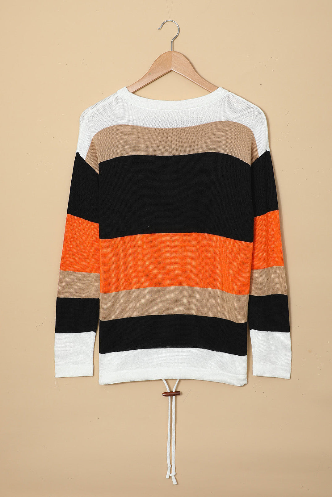 Pull en maille color block orange