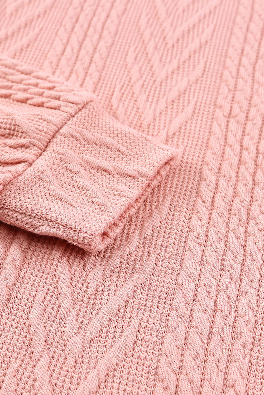 Haut en tricot texturé à manches épissées et paillettes léopard rose